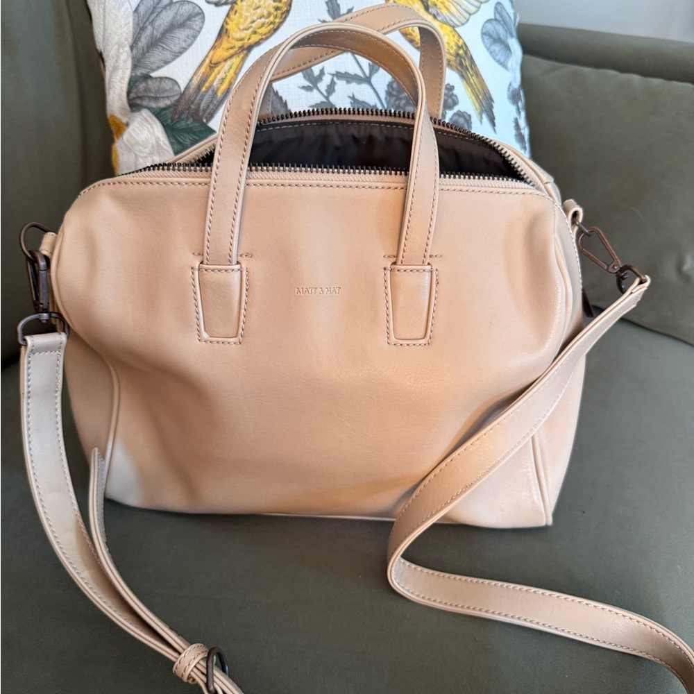 Matt & Nat Blush Beige Leather Dome Shoulder Bag